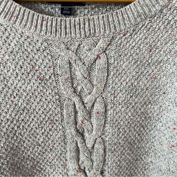 Tommy Hilfiger Grey Colourful Speckled Cable Knit Crewneck Sweater - Picture 7 of 7
